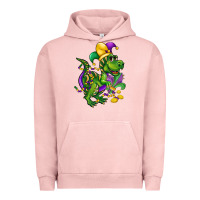 Pigment Salmon mardi gras trex Urban Hoodie - CowGirlArtShop