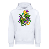 White mardi gras trex Urban Hoodie - CowGirlArtShop