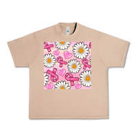 Burro breast cancer awareness with daisy and heart seamless pattern Urban Heavy Tee - BundleAndBundleShop