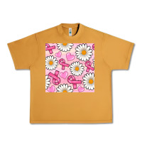 Peanut Butter breast cancer awareness with daisy and heart seamless pattern Urban Heavy Tee - BundleAndBundleShop