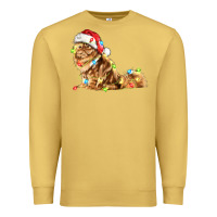 Antique Gold christmas persian cat Premium Sweatshirt - LillyAllenDesigns