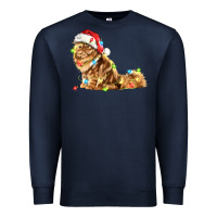 Navy christmas persian cat Premium Sweatshirt - LillyAllenDesigns