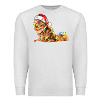 Oatmeal Heather christmas persian cat Premium Sweatshirt - LillyAllenDesigns