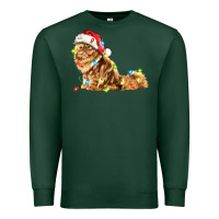 Sports Green christmas persian cat Premium Sweatshirt - LillyAllenDesigns