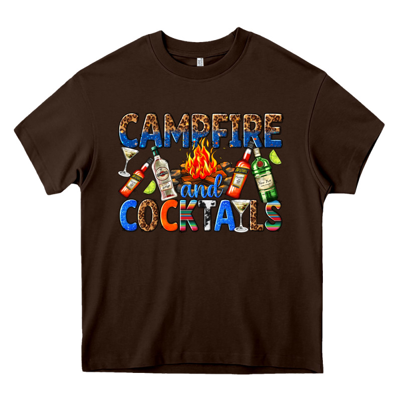 Campfire And Cocktails Heavy Core Tee by texasbilliewilder | Teevron