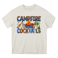 Cream campfire and cocktails Heavy Core Tee - texasbilliewilder
