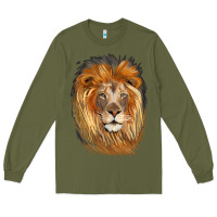 Army Green Lion Head Long Sleeve Tee - LillyAllenDesigns