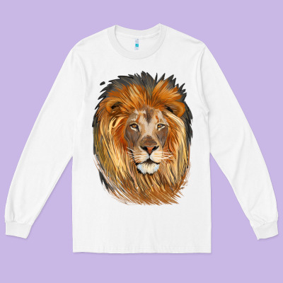 Lion Head Long Sleeve Tee Designed By Lillyallendesigns