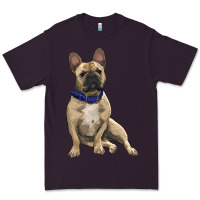 Plum French bulldog with royal blue Premium Tee - RanaPortraitStore