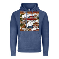 Vintage Denim dad life fist bump seamless pattern Vintage Hoodie - HRA Design Shop
