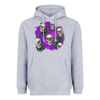 Heather Grey halloween patch 2 Heavyweight Hoodie - BundleAndBundleShop