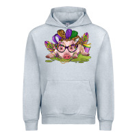 Heather Grey mardi gras pig Urban Hoodie - CowGirlArtShop