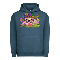 Pigment Midnight Navy mardi gras pig Urban Hoodie - CowGirlArtShop