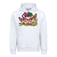 White mardi gras pig Urban Hoodie - CowGirlArtShop