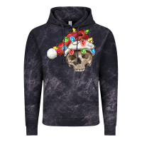 Cloud Black Christmas skull with santa hat Vintage Hoodie - FaDigitalArtStudio