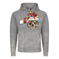 Cloud Rock Christmas skull with santa hat Vintage Hoodie - FaDigitalArtStudio