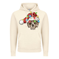 Vintage Artic Christmas skull with santa hat Vintage Hoodie - FaDigitalArtStudio