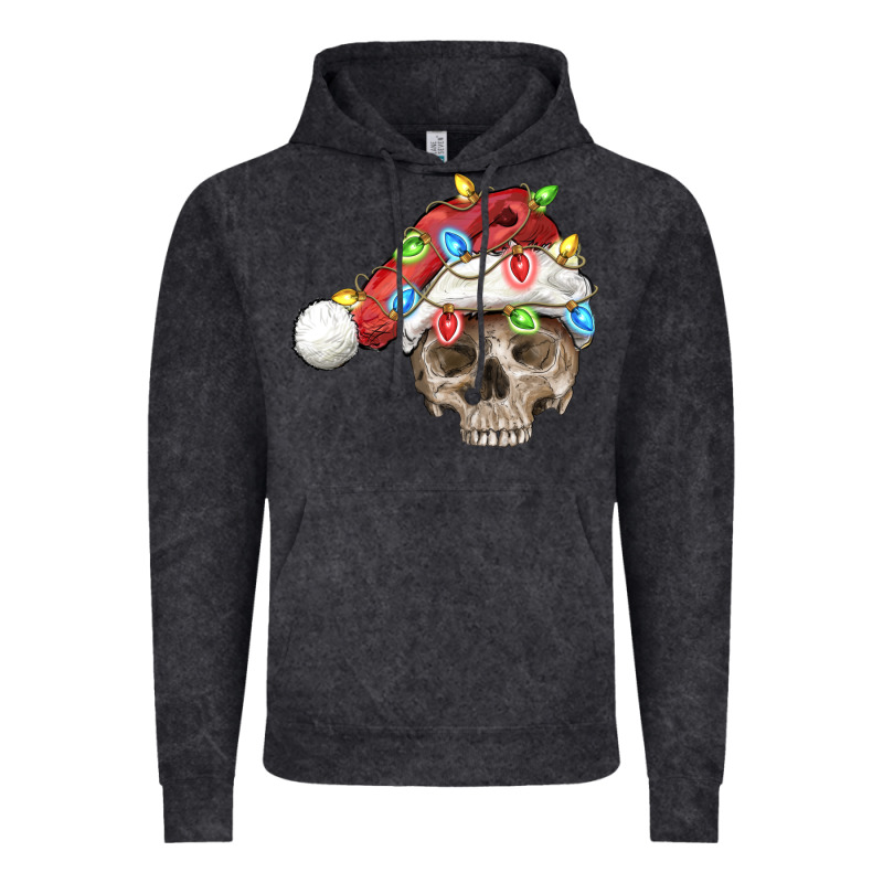 Christmas Skull With Santa Hat Vintage Hoodie by FaDigitalArtStudio | Teevron