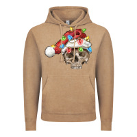 Vintage Coffee Christmas skull with santa hat Vintage Hoodie - FaDigitalArtStudio