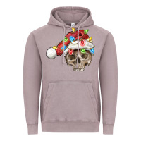 Vintage Zinc Christmas skull with santa hat Vintage Hoodie - FaDigitalArtStudio