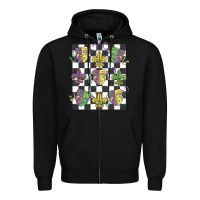 Black mardi gras Zipper Hoodie - MaliasSmallBusiness