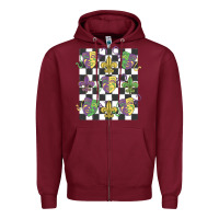 Burgundy mardi gras Zipper Hoodie - MaliasSmallBusiness