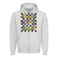 Dove Grey mardi gras Zipper Hoodie - MaliasSmallBusiness