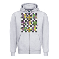 Heather Grey mardi gras Zipper Hoodie - MaliasSmallBusiness