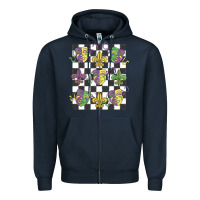 Navy mardi gras Zipper Hoodie - MaliasSmallBusiness