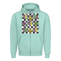 Seafoam mardi gras Zipper Hoodie - MaliasSmallBusiness