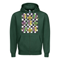 Sports Green mardi gras Zipper Hoodie - MaliasSmallBusiness