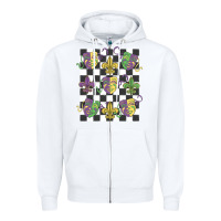 White mardi gras Zipper Hoodie - MaliasSmallBusiness