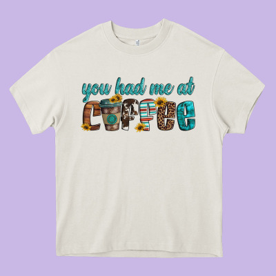 You Had Me At Coffee Heavy Core Tee Designed By Artiststas