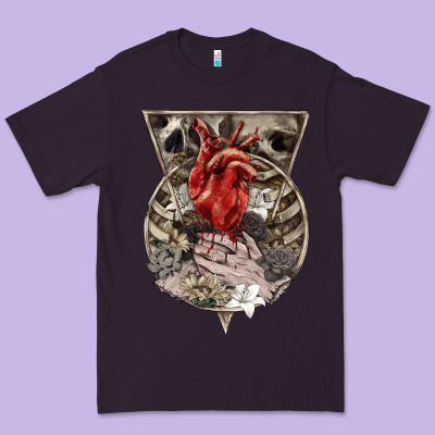 Premium Tee Flower Skeleton