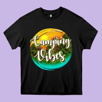 Camping Vibes Heavy Core Tee Designed By Texasbilliewilder