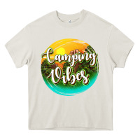 Cream camping vibes Heavy Core Tee - texasbilliewilder