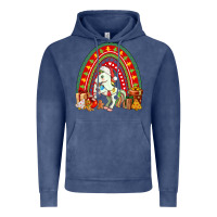 Vintage Denim Christmas Unicorn Rainbow Vintage Hoodie - FaDigitalArtStudio