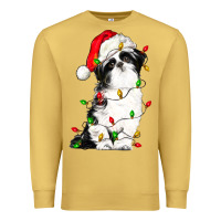 Antique Gold christmas shih tzu dog Premium Sweatshirt - LillyAllenDesigns