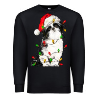 Black christmas shih tzu dog Premium Sweatshirt - LillyAllenDesigns