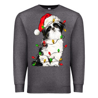Charcoal Heather christmas shih tzu dog Premium Sweatshirt - LillyAllenDesigns