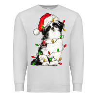 Dove Grey christmas shih tzu dog Premium Sweatshirt - LillyAllenDesigns