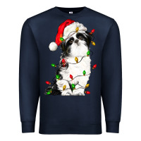 Navy christmas shih tzu dog Premium Sweatshirt - LillyAllenDesigns