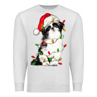 Oatmeal Heather christmas shih tzu dog Premium Sweatshirt - LillyAllenDesigns