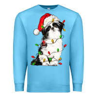 Ocean Blue christmas shih tzu dog Premium Sweatshirt - LillyAllenDesigns