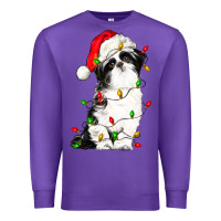 Purple christmas shih tzu dog Premium Sweatshirt - LillyAllenDesigns