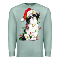 Seafoam christmas shih tzu dog Premium Sweatshirt - LillyAllenDesigns