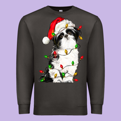 Christmas Shih Tzu Dog Premium Sweatshirt Designed By Lillyallendesigns