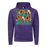 Cloud Purple cute pig with patches seamless pattern Vintage Hoodie - HRA Design Shop