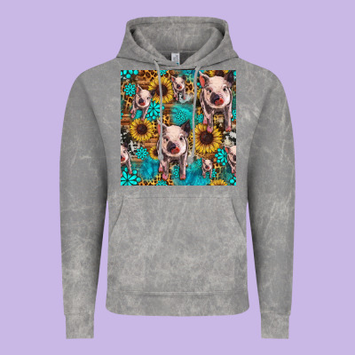 Cute Pig With Patches Seamless Pattern Vintage Hoodie Designed By Hra Design Shop