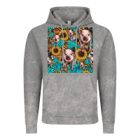 Cloud Rock cute pig with patches seamless pattern Vintage Hoodie - HRA Design Shop
